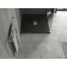 Mexen Hugo quadratische SMC Duschwanne 100 x 100 cm, schwarz, goldene Abdeckung - 42701010-G