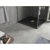 Mexen Hugo quadratische SMC Duschwanne 100 x 100 cm, schwarz, goldene Abdeckung - 42701010-G