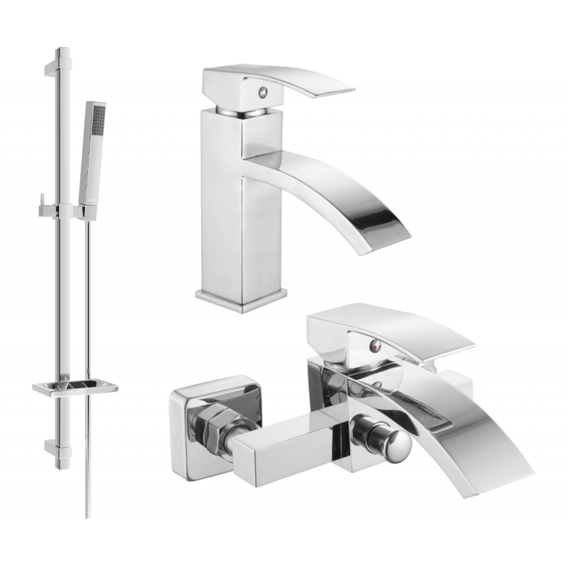 Mexen Libra DQ77 set da bagno, cromo - 745103DQ77-00