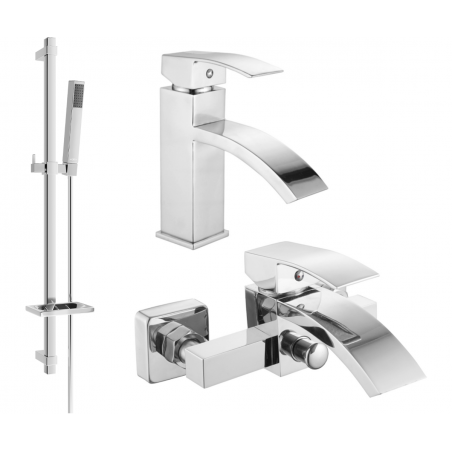 Mexen Libra DQ77 Bath Set, Chrome - 745103DQ77-00