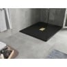 Mexen Hugo receveur de douche rectangulaire SMC 120 x 100 cm, noir, cache-douche doré - 42701012-G