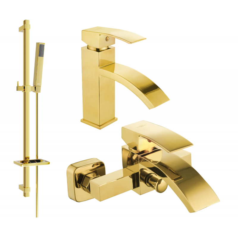 Mexen Libra DQ77 set vasca, oro - 745103DQ77-50