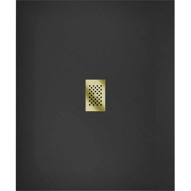 Mexen Hugo Rechteckige Duschwanne SMC 140 x 100 cm, schwarz, goldene Abdeckung - 42701014-G