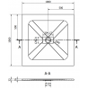 Mexen Hugo brodzik kwadratowy SMC 100 x 100 cm, czarny, maskownica złota - 42701010-G