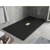 Mexen Hugo rectangular shower tray SMC 150 x 100 cm, black, gold cover - 42701015-G