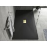Mexen Hugo rectangular shower tray SMC 150 x 100 cm, black, gold cover - 42701015-G