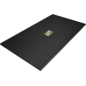 Mexen Hugo rectangular shower tray SMC 160 x 100 cm, black, gold cover - 42701016-G