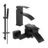 Mexen Libra DQ77 bathtub set, black - 745103DQ77-70