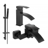 Mexen Libra DQ77 conjunto de bañera, negro - 745103DQ77-70
