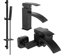 Mexen Libra DQ77 Badwannen-Set, schwaarz - 745103DQ77-70