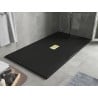 Mexen Hugo brodzik prostokątny SMC 180 x 100 cm, czarny, maskownica złota - 42701018-G