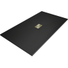 Mexen Hugo plato de ducha rectangular SMC 200 x 100 cm, negro, rejilla dorada - 42701020-G
