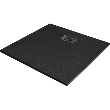 Mexen Hugo brodzik kwadratowy SMC 70 x 70 cm, czarny, maskownica czarna - 42707070-B
