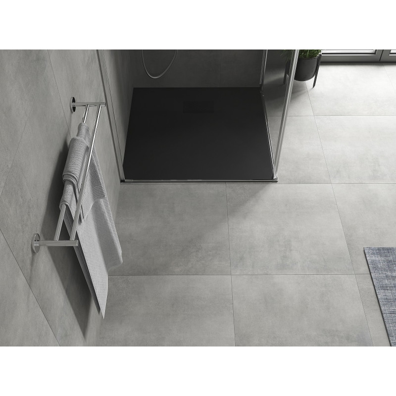 Mexen Hugo plato de ducha cuadrado SMC 70 x 70 cm, negro, tapa negra - 42707070-B