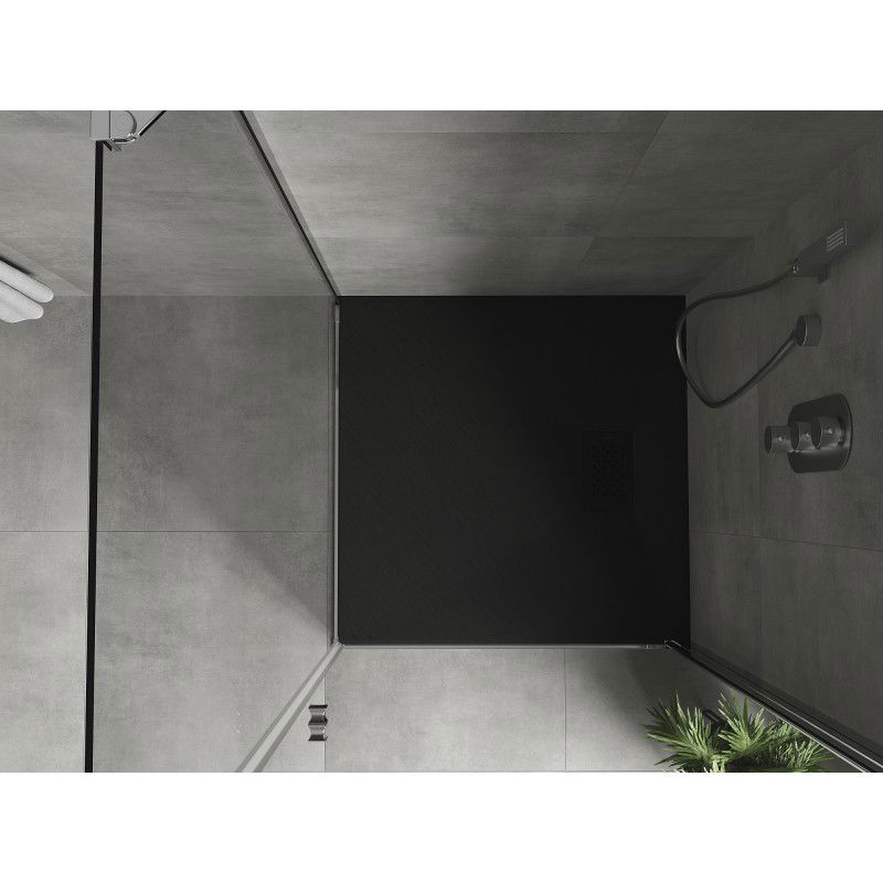 Mexen Hugo receveur de douche carré SMC 90 x 90 cm, noir, cache noir - 42709090-B