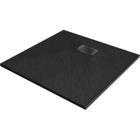 Mexen Hugo brodzik kwadratowy SMC 90 x 90 cm, czarny, maskownica czarna - 42709090-B
