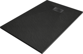 Mexen Hugo plato de ducha rectangular SMC 120 x 70 cm, negro, cubierta negra - 42707012-B