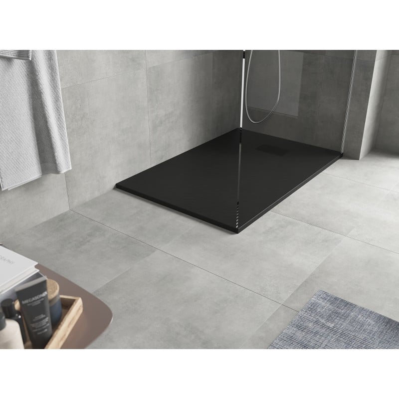 Mexen Hugo rectangular SMC shower tray 120 x 70 cm, black, black cover - 42707012-B