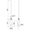 Mexen Ares radiador eléctrico 700 x 400 mm, 300 W, cromo - W102-0700-400-2300-01