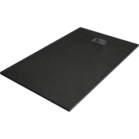 Mexen Hugo rechteckige Duschwanne SMC 160 x 70 cm, schwarz, schwarze Abdeckung - 42707016-B