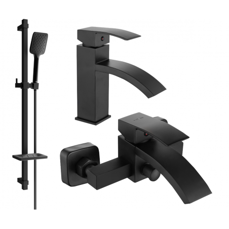 Mexen Libra DQ62 set da bagno, nero - 745103DQ62-70