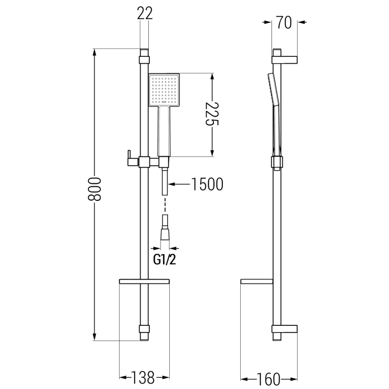Mexen Libra DQ45 Badewannenset, Chrom - 745103DQ45-00