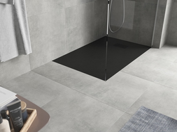 Mexen Hugo plato de ducha rectangular SMC 110 x 80 cm, negro, cubierta negra - 42708011-B