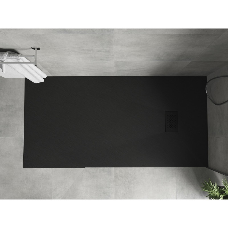 Mexen Hugo receveur de douche rectangulaire SMC 170 x 80 cm, noir, cache noir - 42708017-B