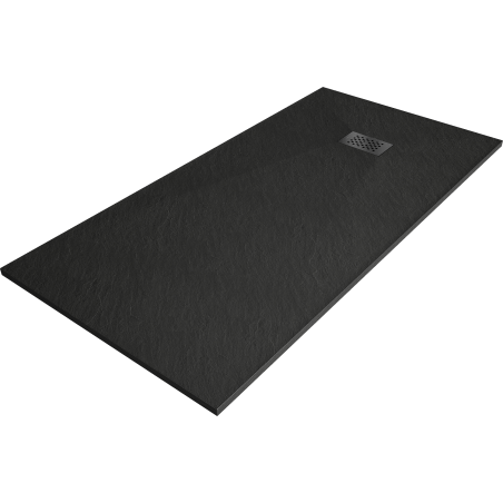 Mexen Hugo plato de ducha rectangular SMC 180 x 80 cm, negro, tapa negra - 42708018-B