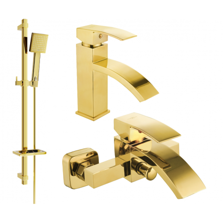 Mexen Libra DQ45 badkarsset, guld - 745103DQ45-50