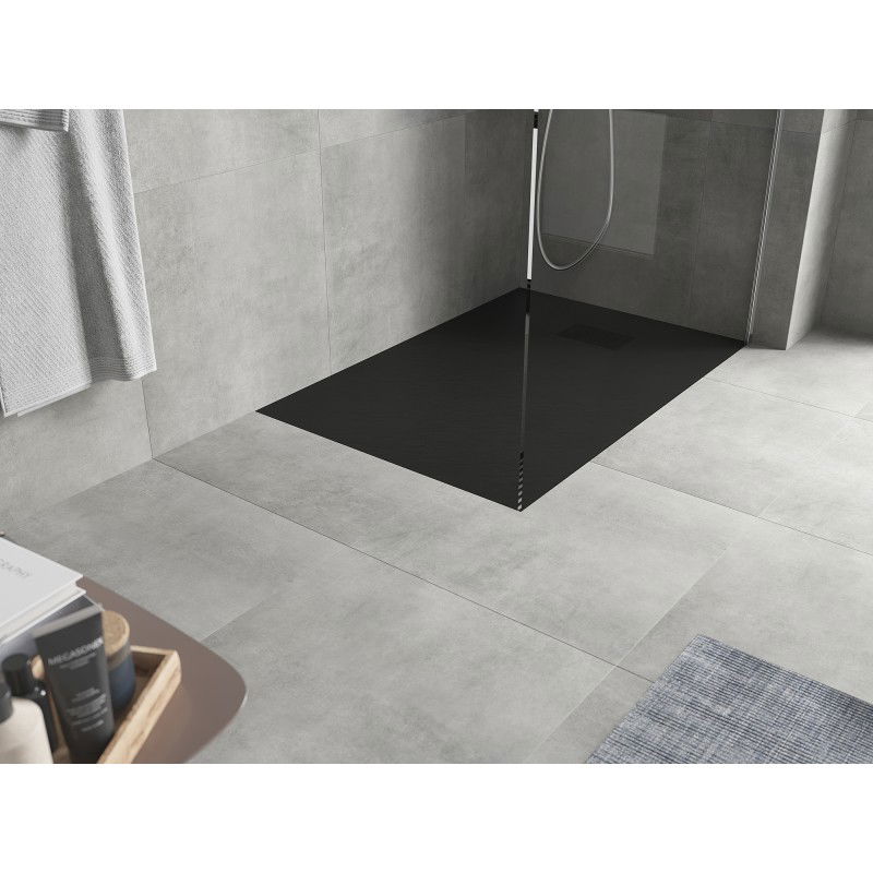 Mexen Hugo rechteckegen SMC Duschstell 100 x 90 cm, schwaarz, schwaarz Ofdeckel - 42709010-B
