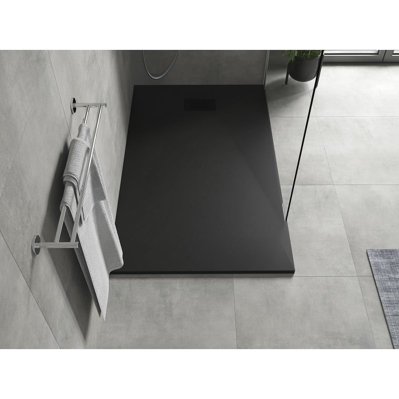 Mexen Hugo base de duche retangular SMC 160 x 90 cm, preto, tampa preta - 42709016-B