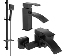 Mexen Libra DQ45 conjunto de bañera, negro - 745103DQ45-70