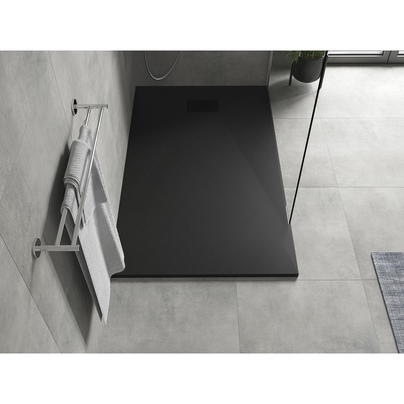 Mexen Hugo rectangular SMC shower tray 150 x 90 cm, black, black cover - 42709015-B