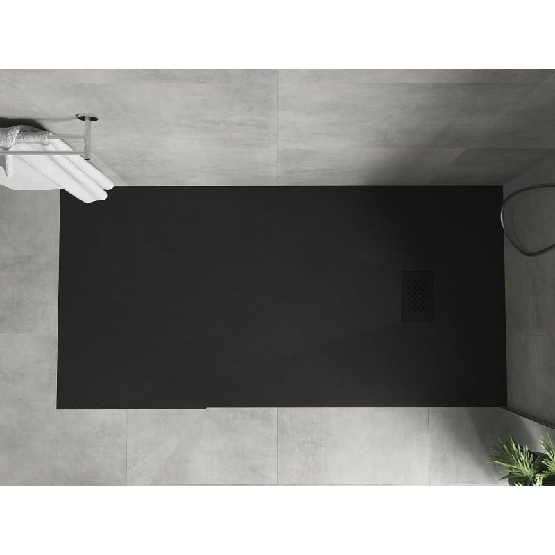 Mexen Hugo piatto doccia rettangolare SMC 180 x 90 cm, nero, copertura nera - 42709018-B