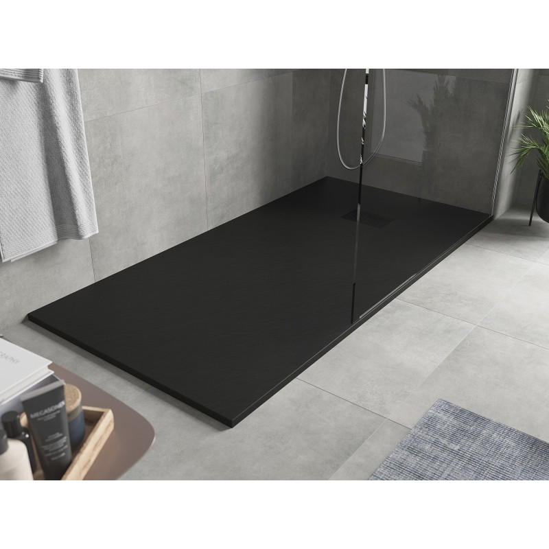 Mexen Hugo rechthoekige douchebak SMC 180 x 90 cm, zwart, zwarte afdekking - 42709018-B