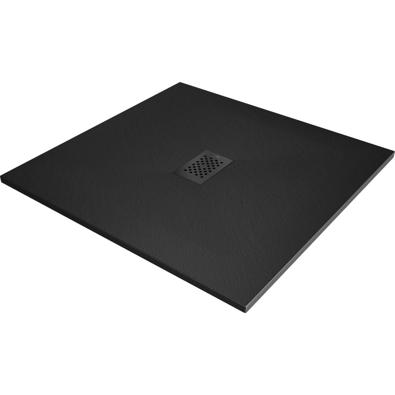 Mexen Hugo vierkante douchebak SMC 100 x 100 cm, zwart, zwarte afdekking - 42701010-B