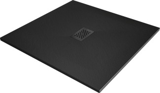 Mexen Hugo piatto doccia quadrato SMC 100 x 100 cm, nero, copertura nera - 42701010-B