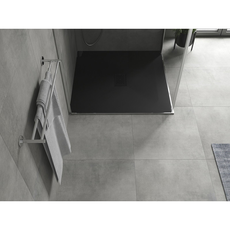 Mexen Hugo SMC vierkante douchebak 100 x 100 cm, zwart, zwarte afdekking - 42701010-B