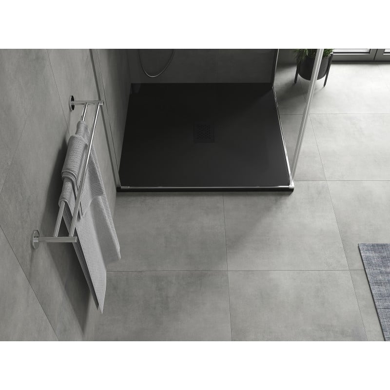 Mexen Hugo base de duche quadrada SMC 100 x 100 cm, preta, tampa preta - 42701010-B