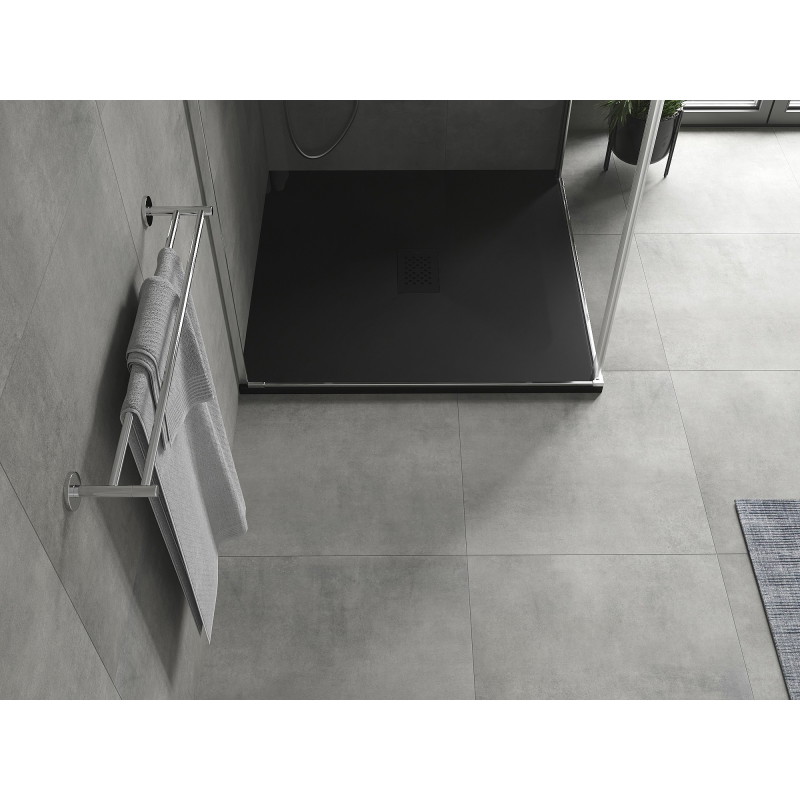 Mexen Hugo SMC vierkante douchebak 100 x 100 cm, zwart, zwarte afdekking - 42701010-B