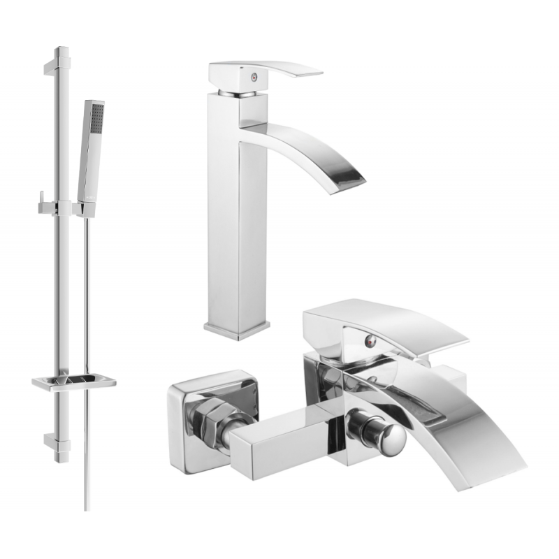 Mexen Libra DQ77 Bath Set, Chrome - 745113DQ77-00