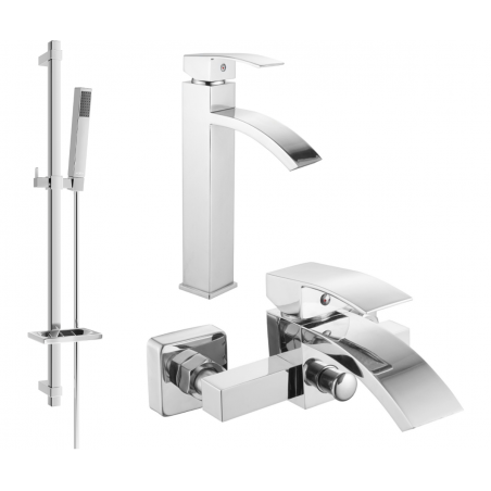 Mexen Libra DQ77 Bath Set, Chrome - 745113DQ77-00