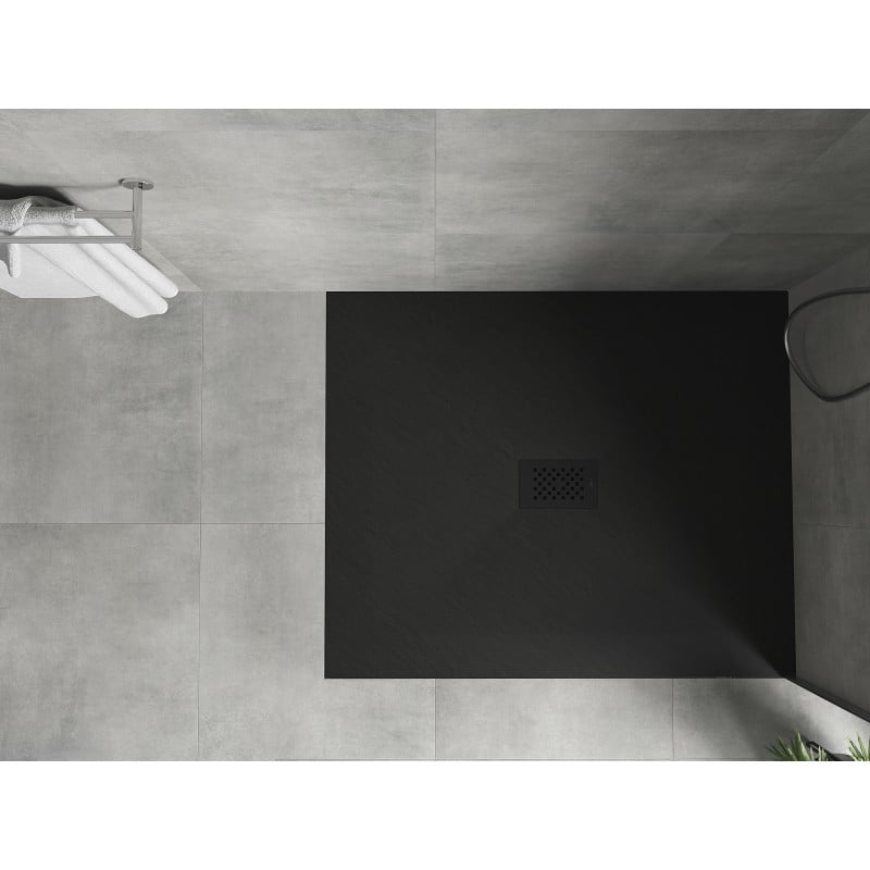 Mexen Hugo rectangular shower tray SMC 140 x 100 cm, black, black cover - 42701014-B