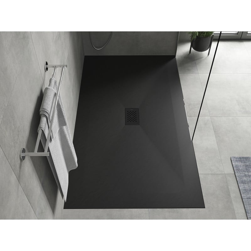 Mexen Hugo rectangular shower tray SMC 150 x 100 cm, black, black cover - 42701015-B