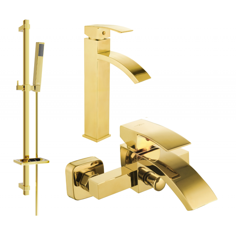 Mexen Libra DQ77 kylpyammeen setti, kultainen - 745113DQ77-50