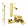 Mexen Libra DQ77 bathtub set, gold - 745113DQ77-50