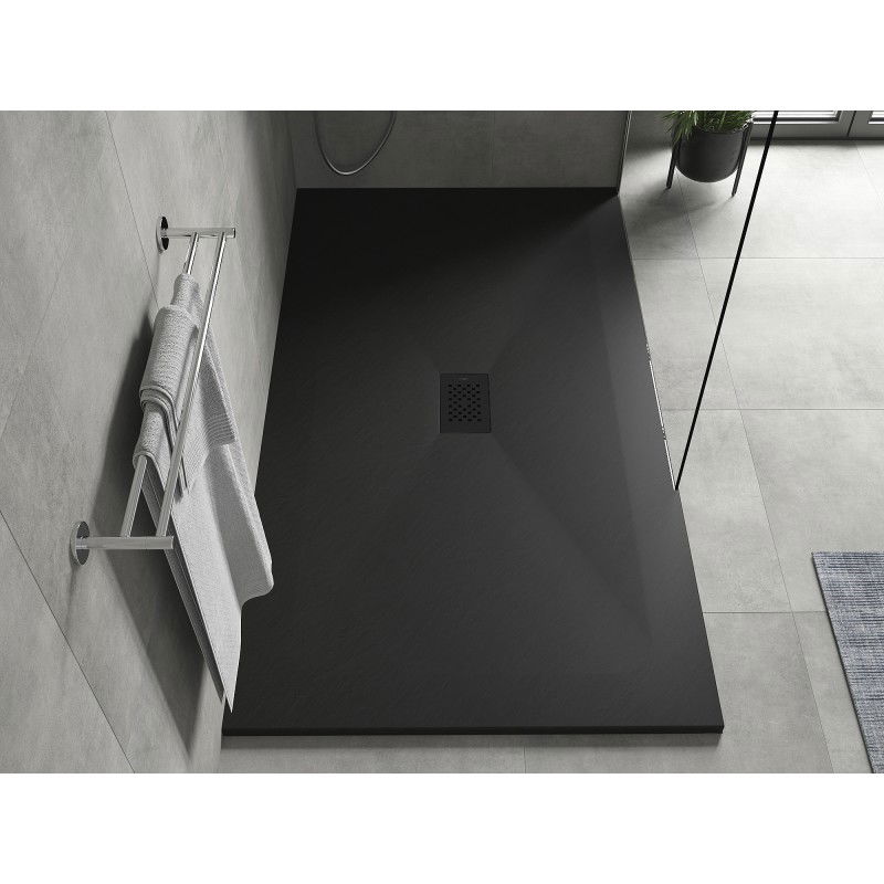 Mexen Hugo rechteckige Duschwanne SMC 200 x 100 cm, schwarz, schwarze Abdeckung - 42701020-B
