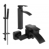 Mexen Libra DQ77 bath set, black - 745113DQ77-70