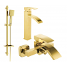 Mexen Libra DQ45 bath set, gold - 745113DQ45-50